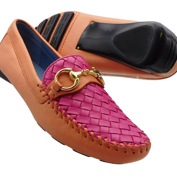 Robert Zur Designer Orange Crush and Fuschia Tglove Leather Loafers 6.5 - Picture 1 of 11